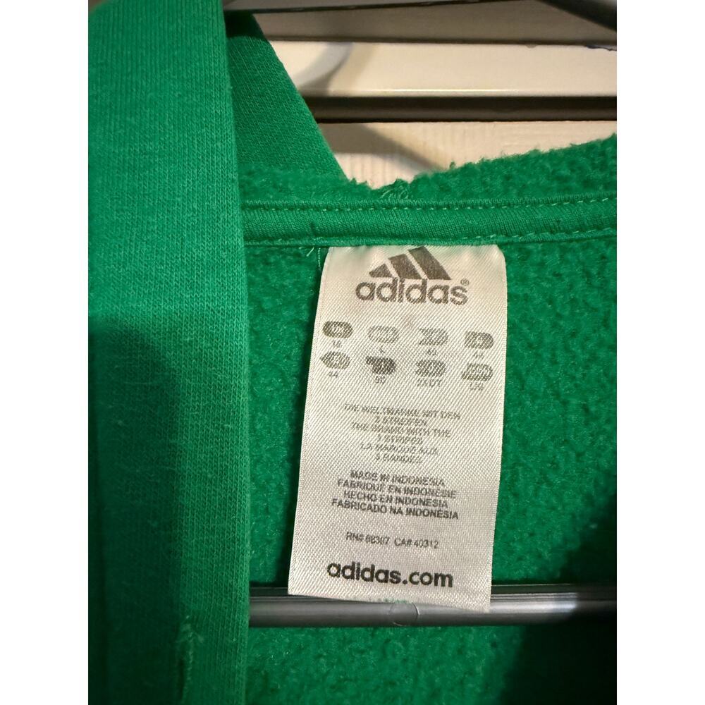 Adidas Green with Gray Stripped Women's L Fleece Jacket Vintage - Picture 5 of 7